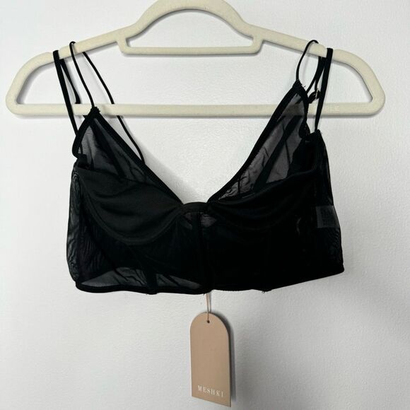 Meshki Angelique Demi cup mesh bustier top size medium - Picture 1 of 6